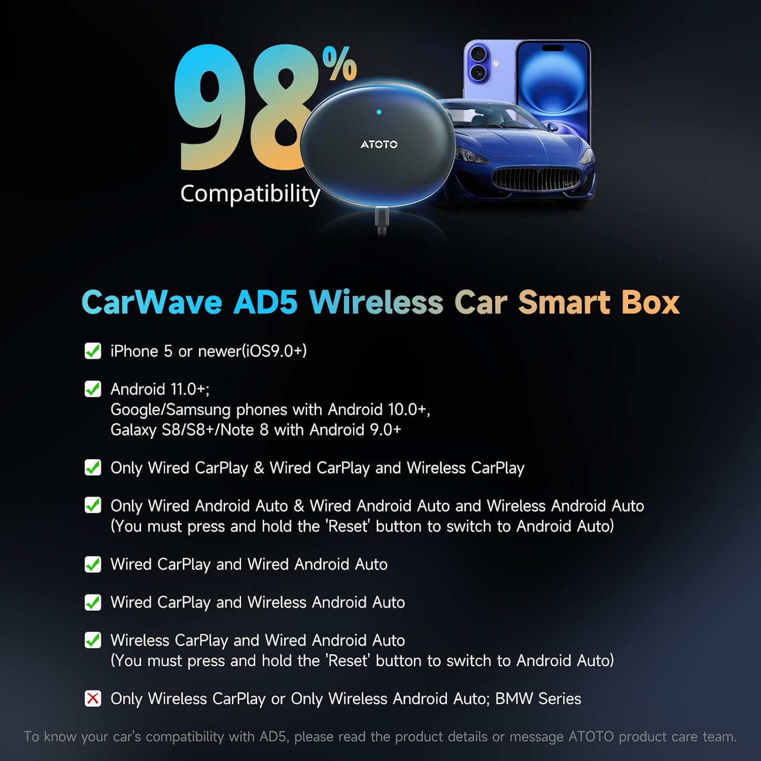 ATOTOSELECT AD5 Compatibility details