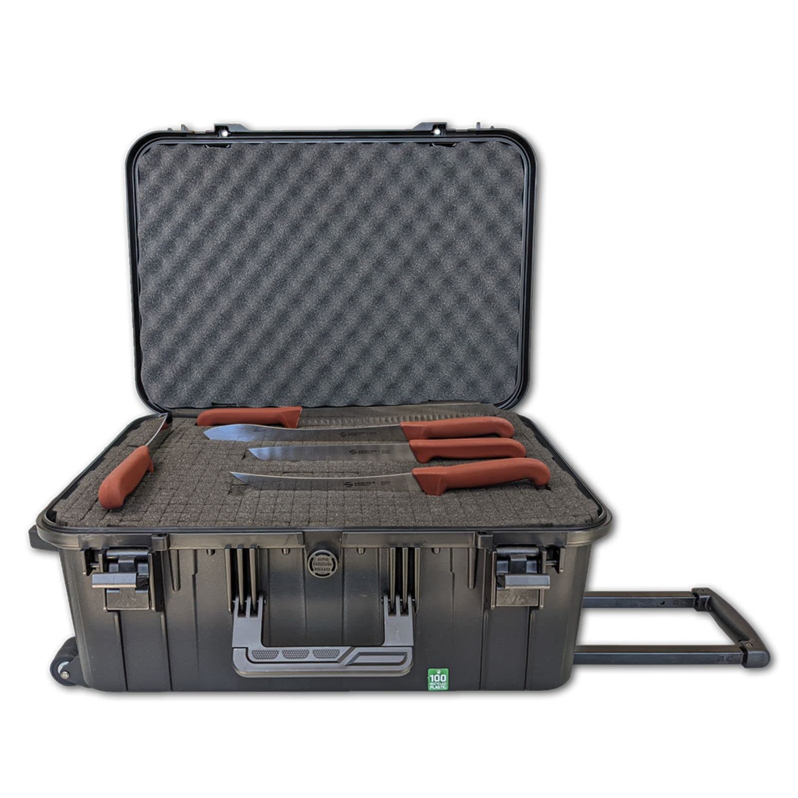 Sanelli Ambrogio 5092.BQ1 Maleta con Juego de Cuchillos y Accesorios de Cocina, Plástico, Nero