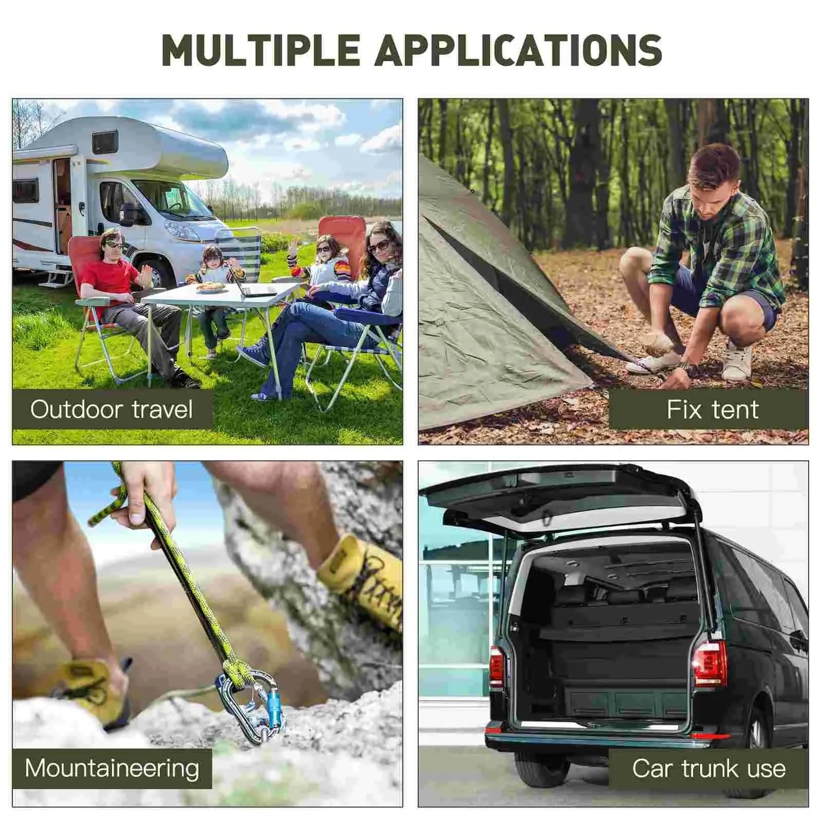 Cordons éLastiques avec Crochets Lot de 4 Sangles élastiques for Porte-vélos à cliquet, résistantes et résistantes pour Camping, BâChes