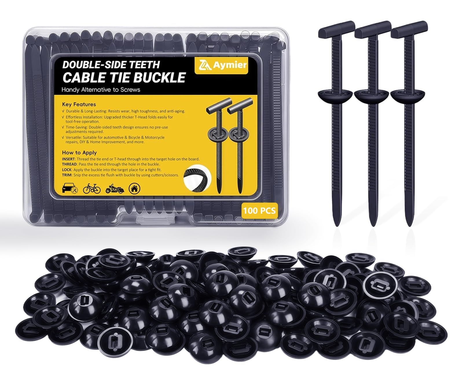 Amazon.com: Upgraded Nylon Universal Cable Tie Buckles - Nylon Zip