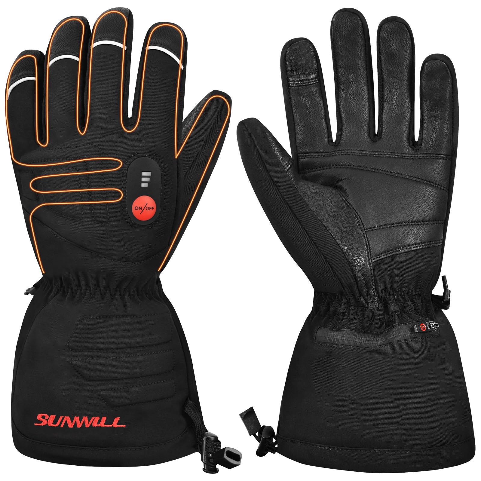 Sun Will Heated Gloves for Men Rechargeable Waterproof,Battery Electric Heated Ski Gloves Women for Snow Skiing Motorcycle Camping Hiking Hunting Fishing Work Winter Outdoor