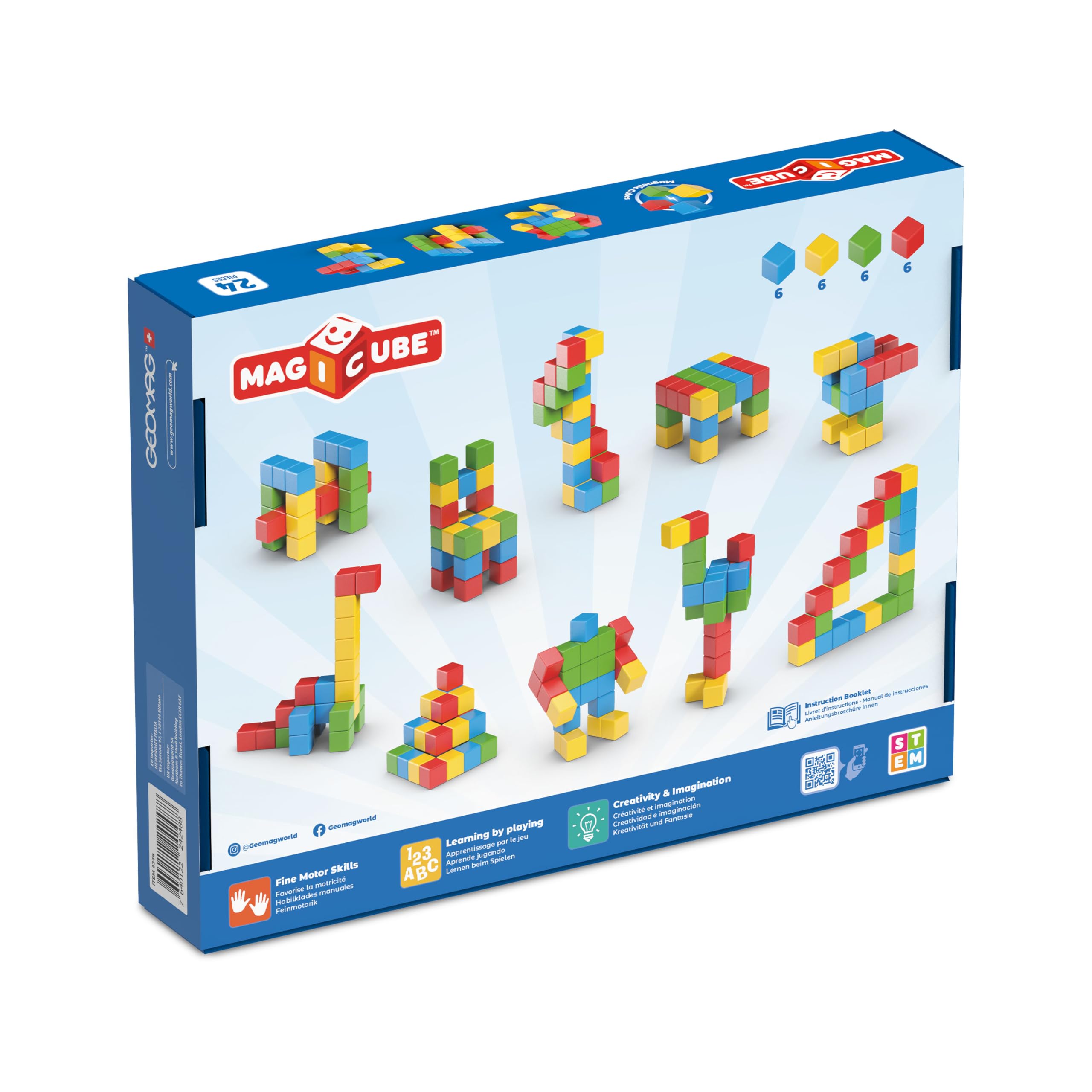 Swiss-Made MagiCube Sicherheitsgeprüft, große Magnetblöcke 4,0 cm, ungiftig, glatte Kanten, Geschenke für 3 4 5 6 Jahre alt, Magnetspielzeug Bausteine Kleinkinder, Mädchen & Jungen, sensorisches STEM,