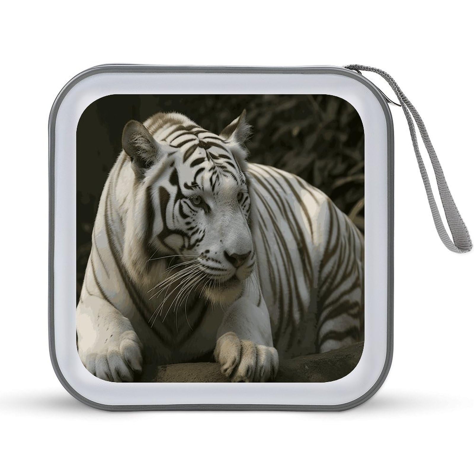 VstaDank - 40 Capacity Bengal Tiger White DVD Protective Case Portable Disc Folder Holder for Car CD CD CD
