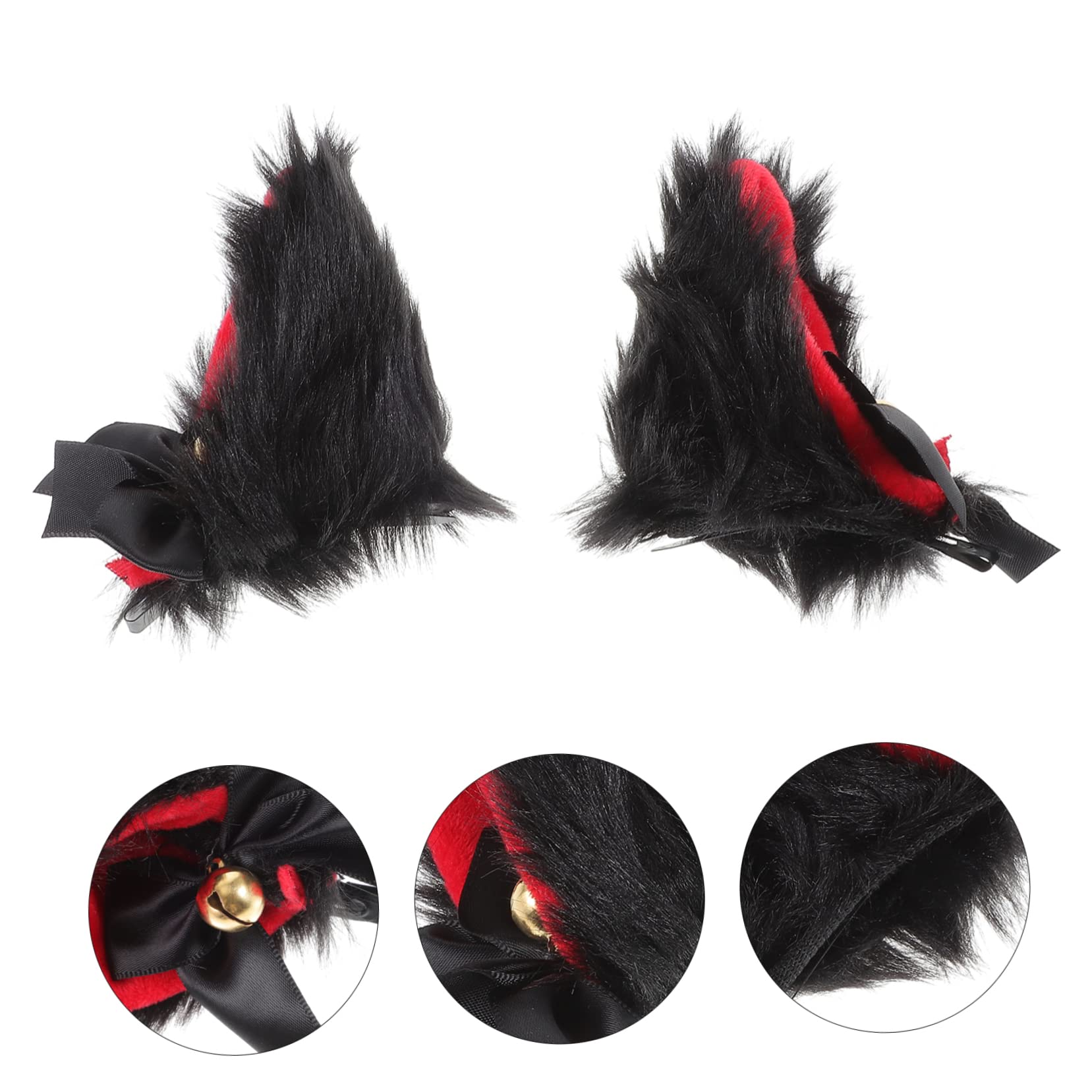 PACKOVE Cat Ear Hair Clips Plush Animal Ears Hairpin Lightweight Comfortable Clips for Cosplay Parties and Everyday Wear - Image 2