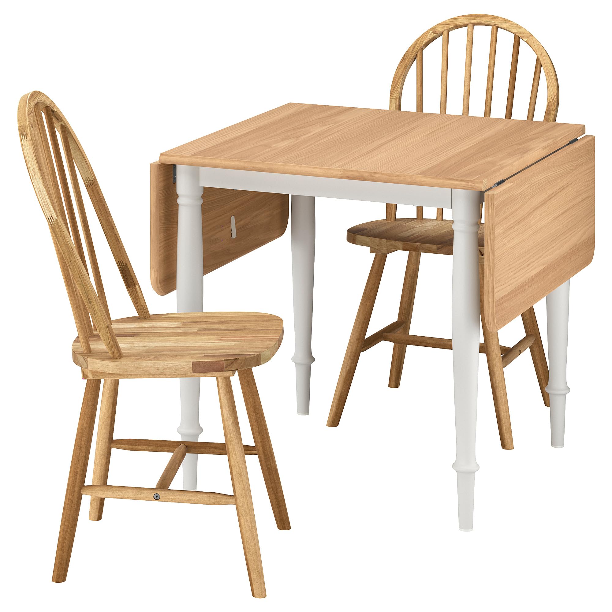 ProTuning DANDERYD/SKOGSTA Table and 2 chairs, oak veneer white/acacia, 74x134/80 cm