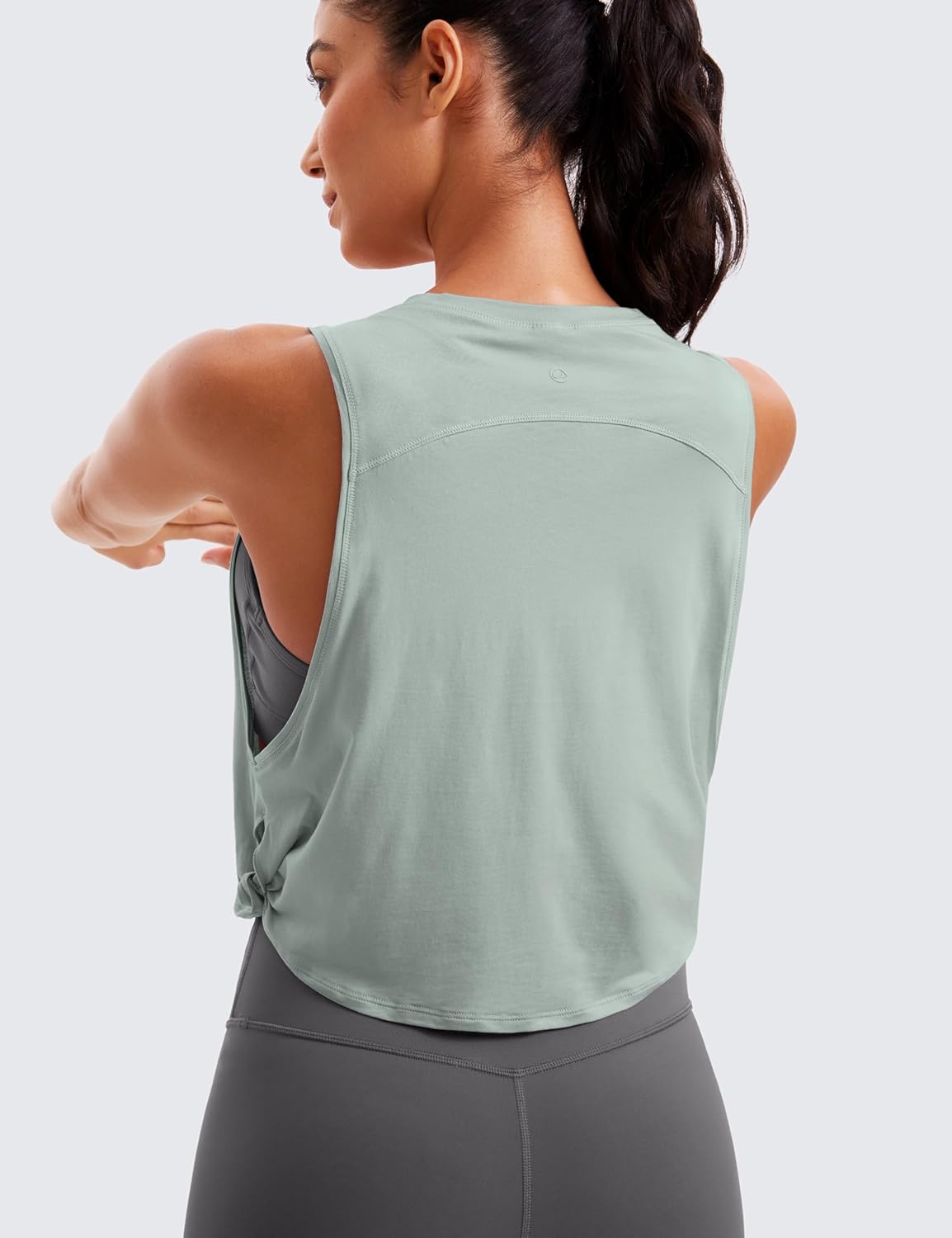 CRZ YOGA Pima Cotton Large Armhole Tank Tops for Women - Workout Sport Athletic Yoga Running Gym Loose Crop Sleeveless Shirts - Image 2