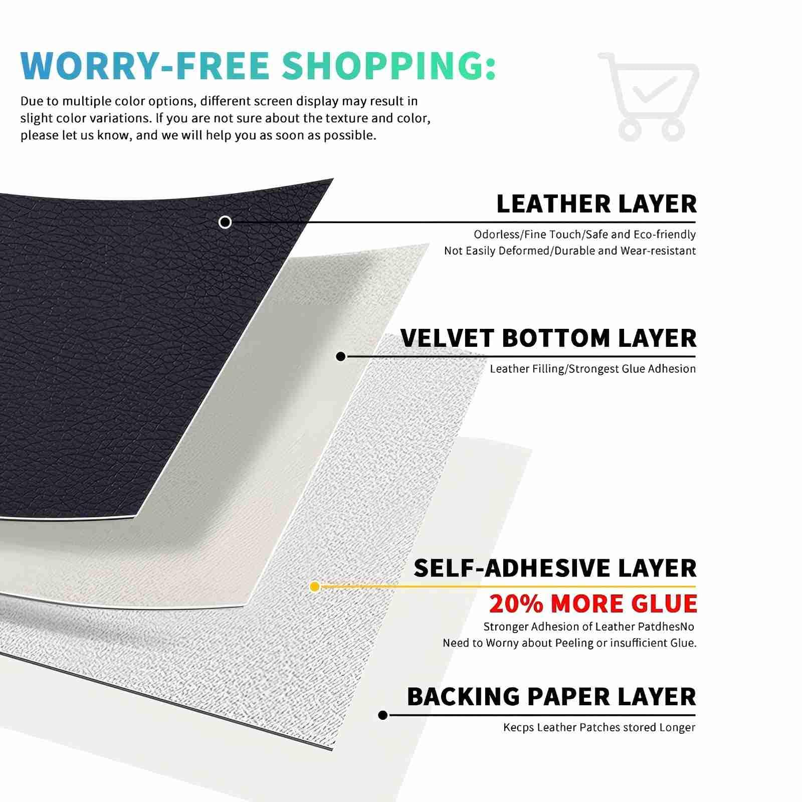 Pelle Adesiva Per Riparazioni 20x150cm | Per Divani, Sedili Auto | Grigio Chiaro | Facile Applicazione - Foto 12