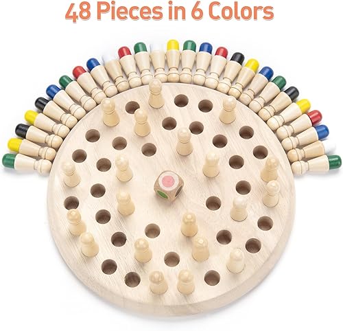 Miniatura 4 de Juego de ajedrez de memoria de madera juegos de mesa familiares grandes para niños y adultos, juguete educativo de aprendizaje preescolar