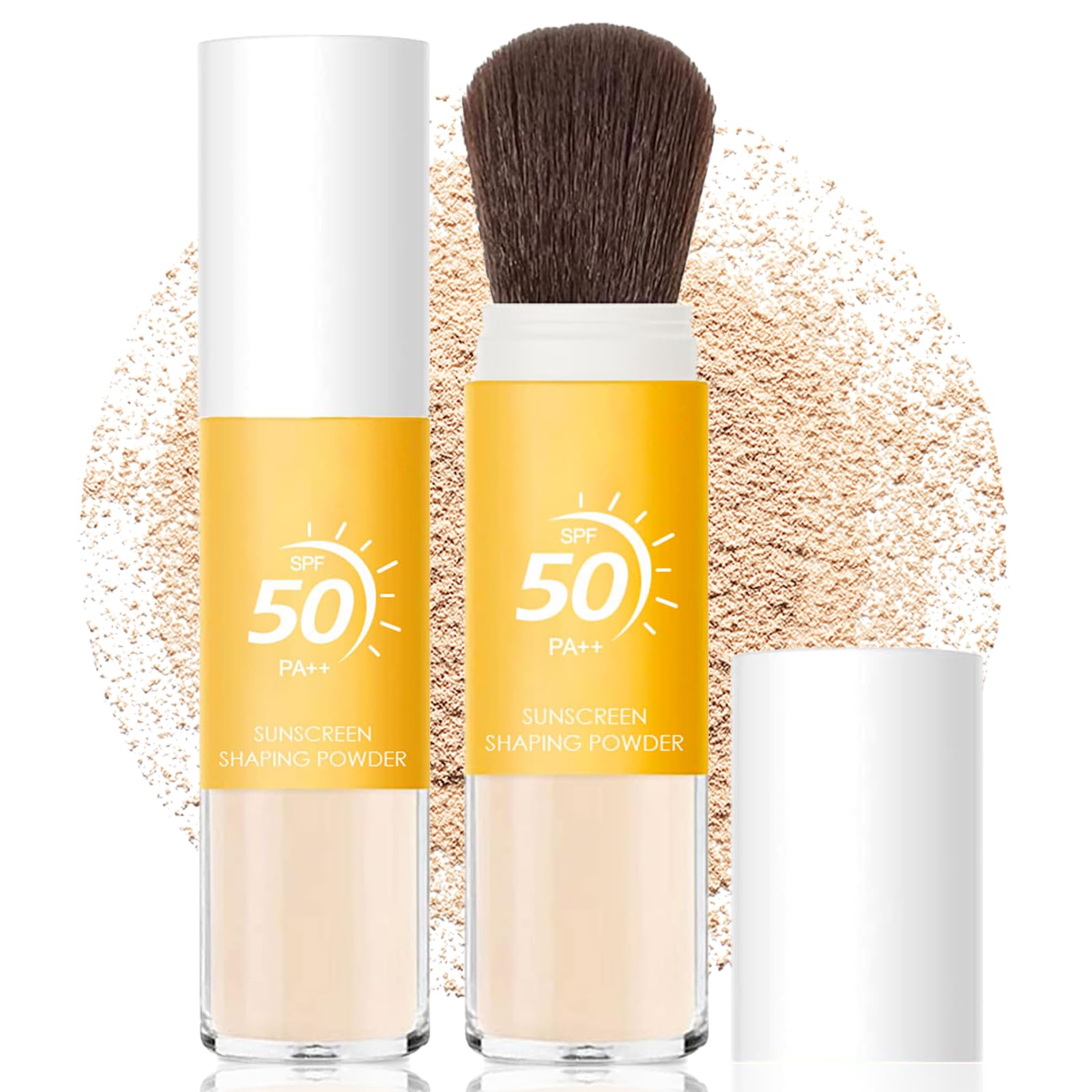 Photo 1 of Mineral Sunscreen Setting Powder SPF 50, Sunscreen Powder for Face & Scalp, TranslucentSunscreenPowder with Brush, Oil Control Natural Matte Finish LoosePowder, Lasting Lightweight Breathable