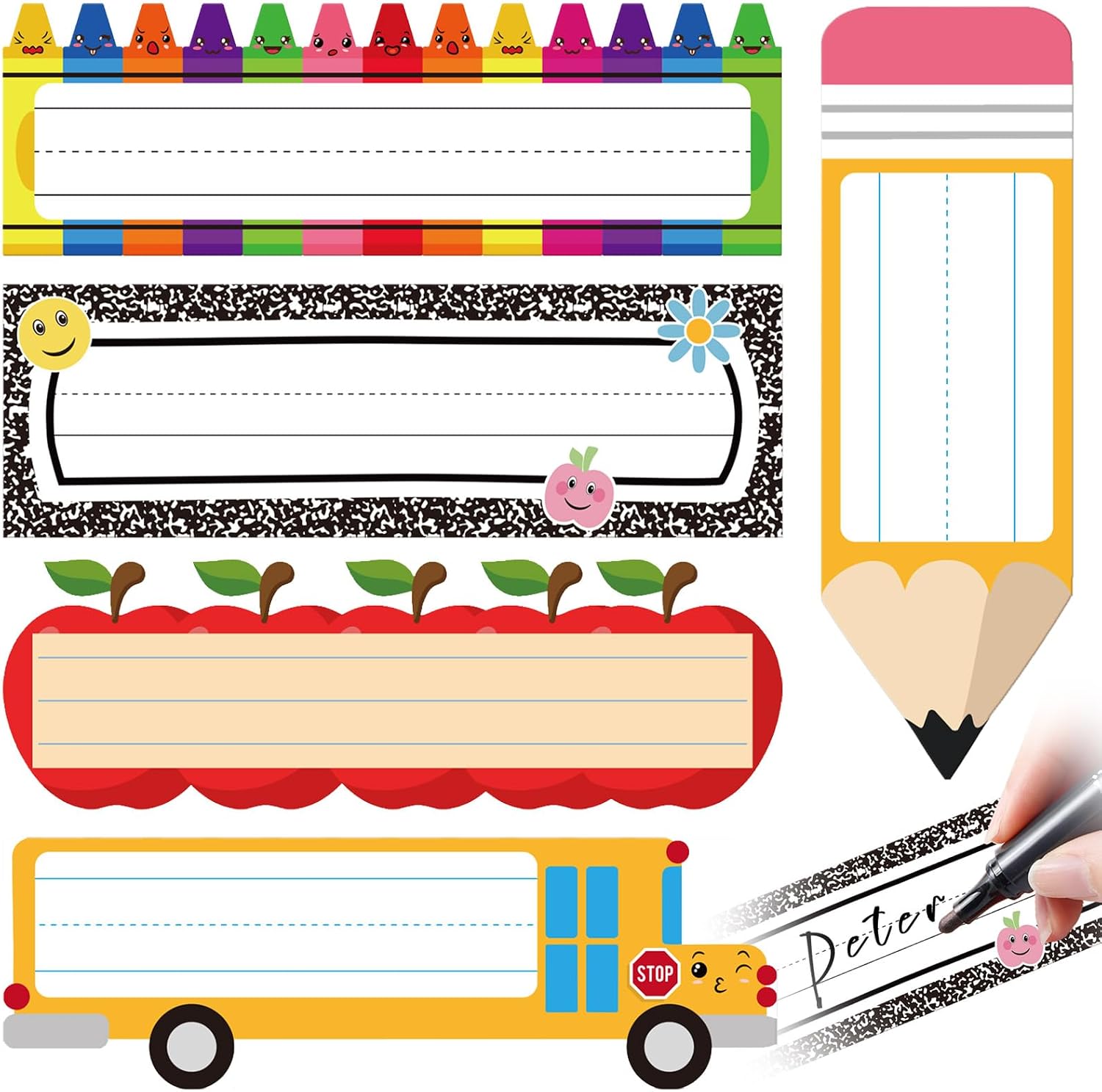 Eaasty 60 Pcs Name Tags for Classroom Desks Back to School Supplies