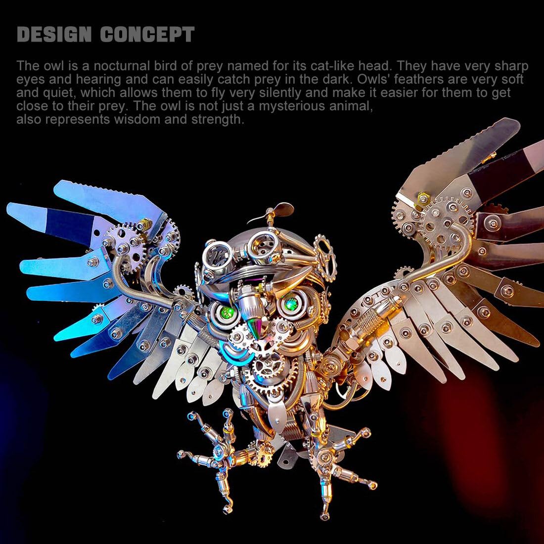 Meiurlex 3D metalen puzzels voor volwassenen, 3D metalen steampunk nachtelijke uil modelkits om doe-het-zelf creatieve ornamenten te bouwen geschenken voor volwassenen en tieners (700 stuks Meiurlex 3D metalen puzzels voor volwassenen, 3D metalen steampunk nachtelijke uil modelkits om doe-het-zelf creatieve ornamenten te bouwen geschenken voor volwassenen en tieners (700 stuks