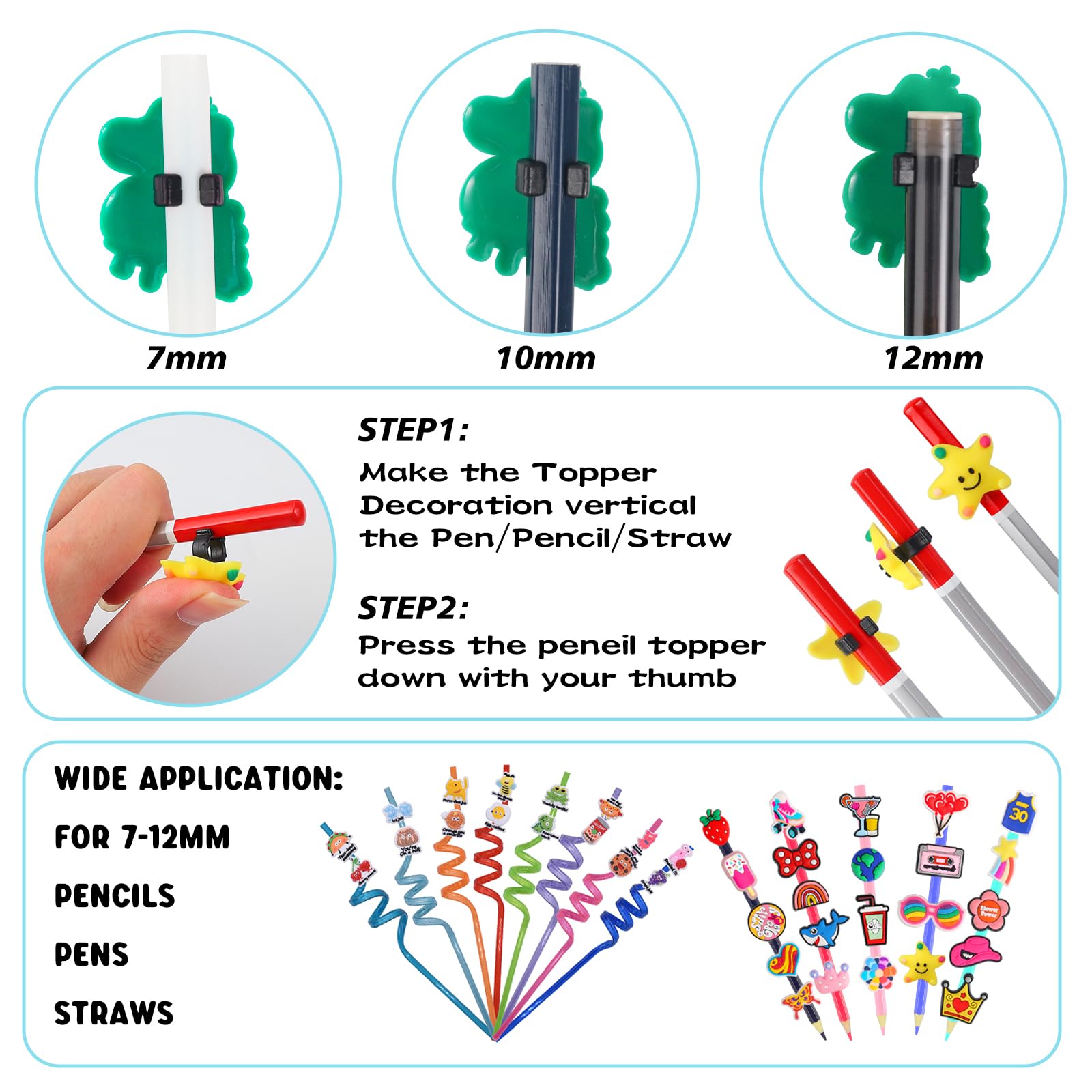 Classroom Prizes Pencil Erasers Toppers WDAHDHP Pencil Clip Topper, 50 ...