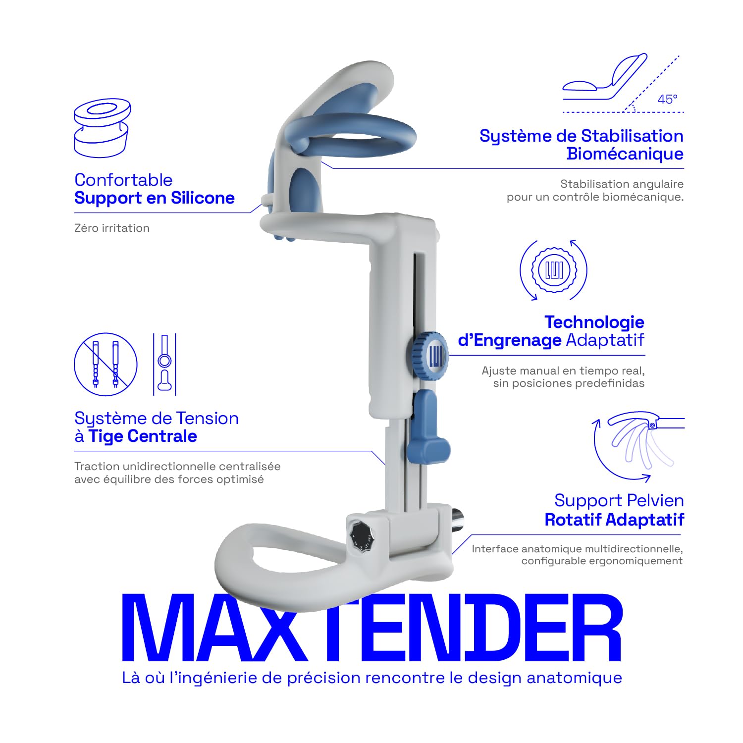 LUI MAXTENDER M Extenseur Pénien Premium – Système Adaptive Gear Tech – Matériaux de Grade Médical – Design Ergonomique – Utilisation Progressive et Confort Longue Durée