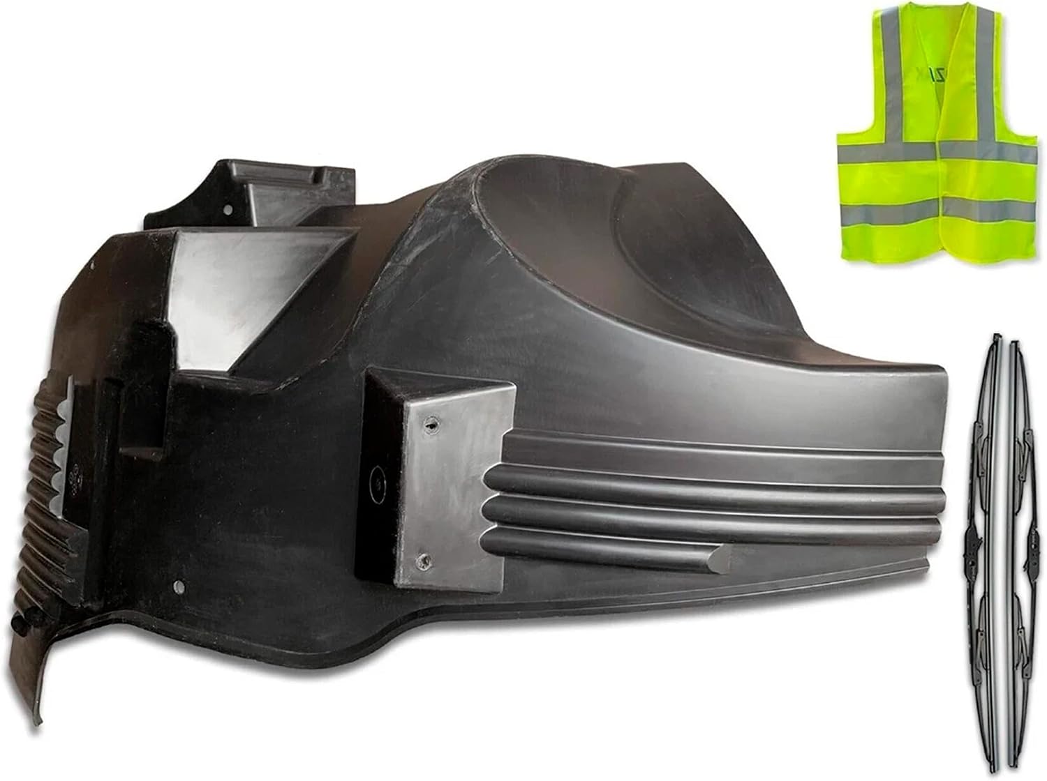 KOZAK Body Cab, Splash Shield, Mudguard 82130733 Passenger Right Side Compatible with Volvo VNL 2004-2017 Truck PLUS Logo, 2x 22" Windshield Wipers and Vest