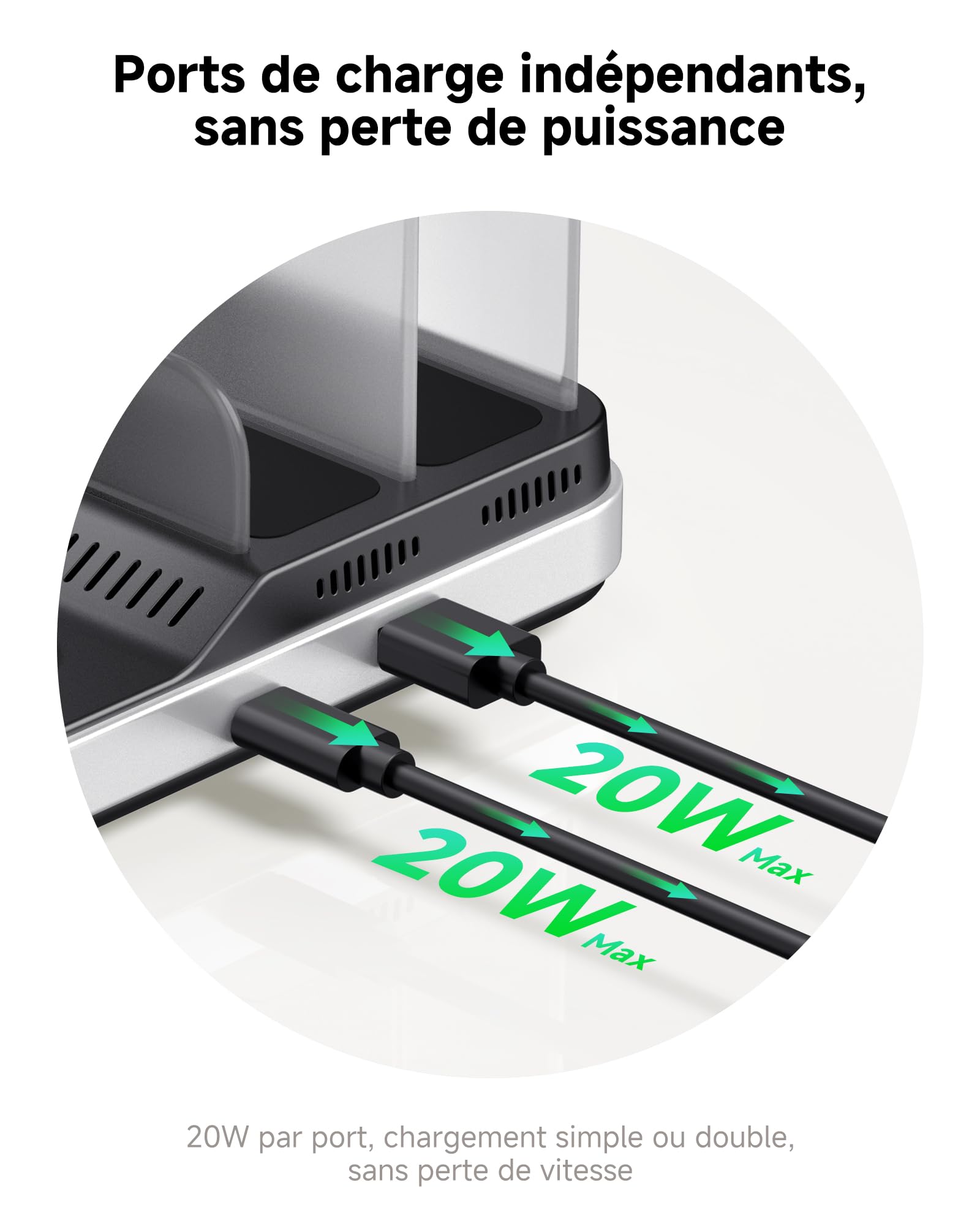 Chargeur Induction 5 en 1 pour iPhone 17, iWatch Ultra 3/11, pour AirPods | Pour iPad/Tablet/Switch, charge rapide 5W montre, protections multiples, refroidissement avancé, SwanScout 901M