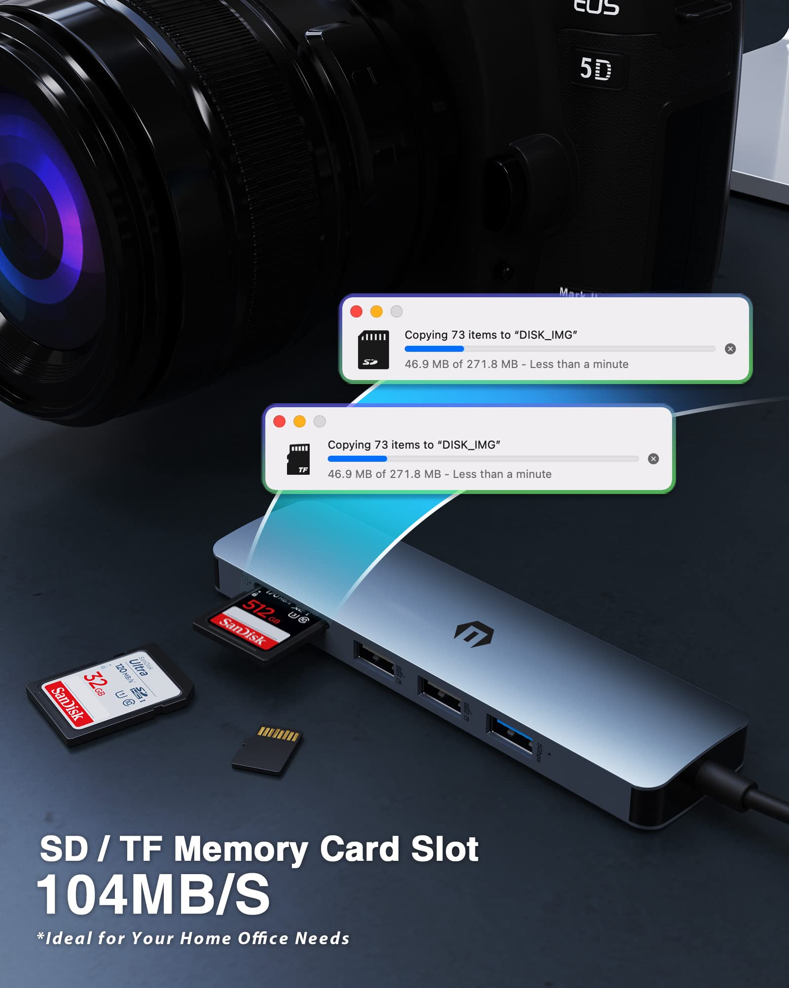 Hub USB C con 4K HDMI, 6 in 1 Adattatore USB C con HDMI, USB 3.0, 2 * USB 2.0, SD/TF, Hub USB 3.0 5Gbps Dock USB Tipo C per MacBook Pro Air, Surface Pro, iPad Pro