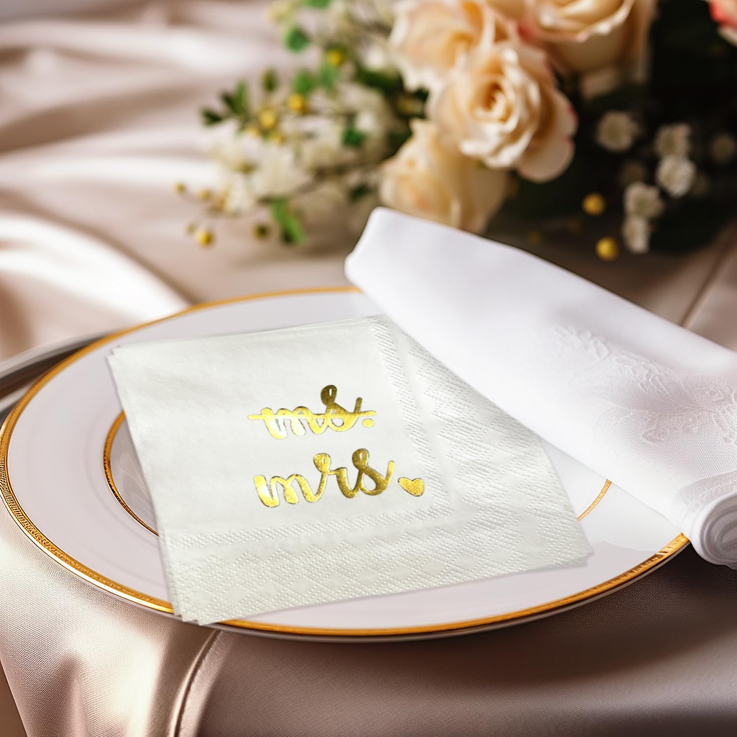 Tovaglioli con stampa a cuori intrecciati - Tovaglioli di carta per matrimonio - Confezione da 50 tovaglioli personalizzati - Festa di fidanzamento - Anniversario - Addio al nubilato - Italia