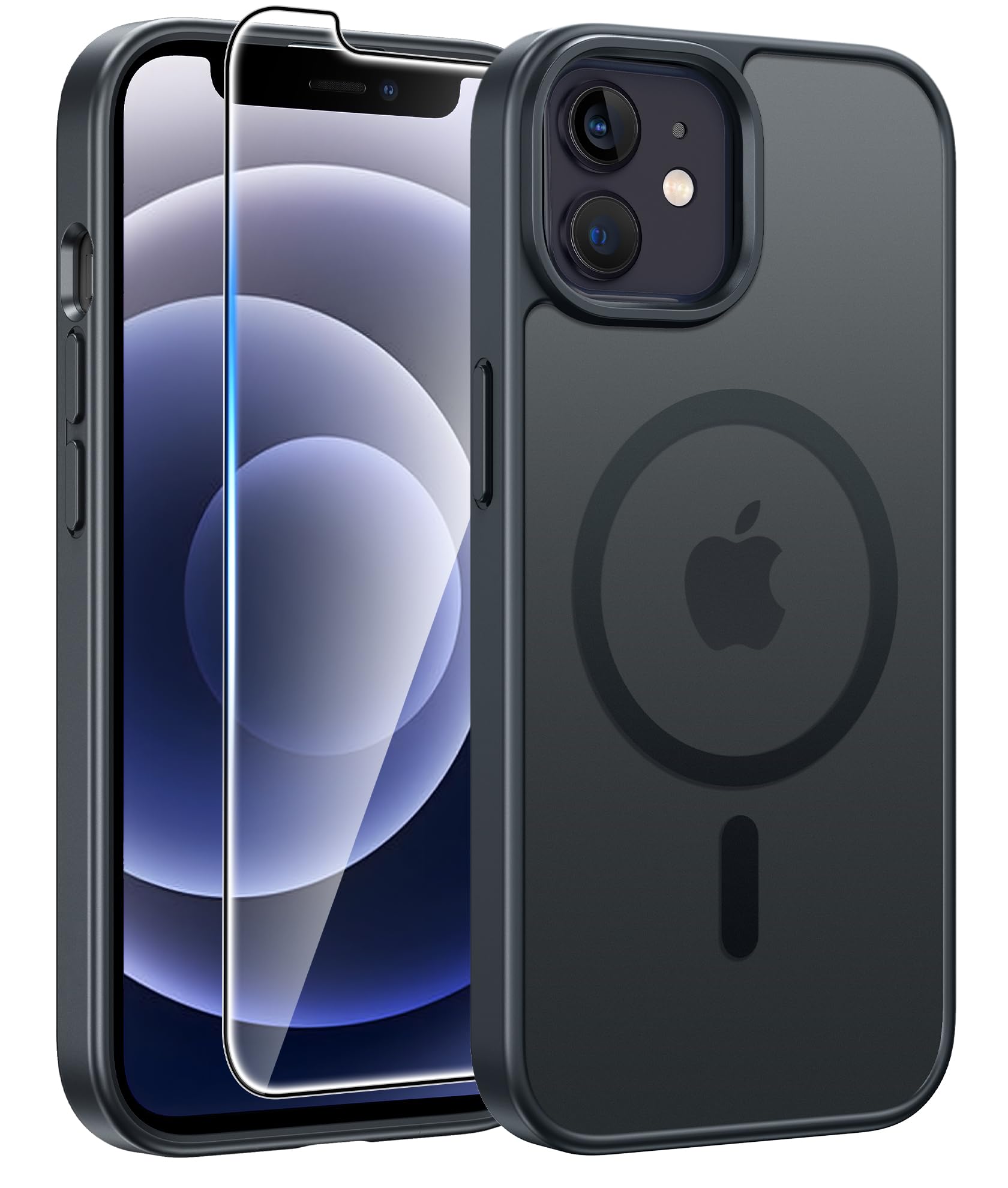 Photo 1 of FNTCASE iPhone 12 / 12 Pro Case with MagSafe - Translucent Matte Black