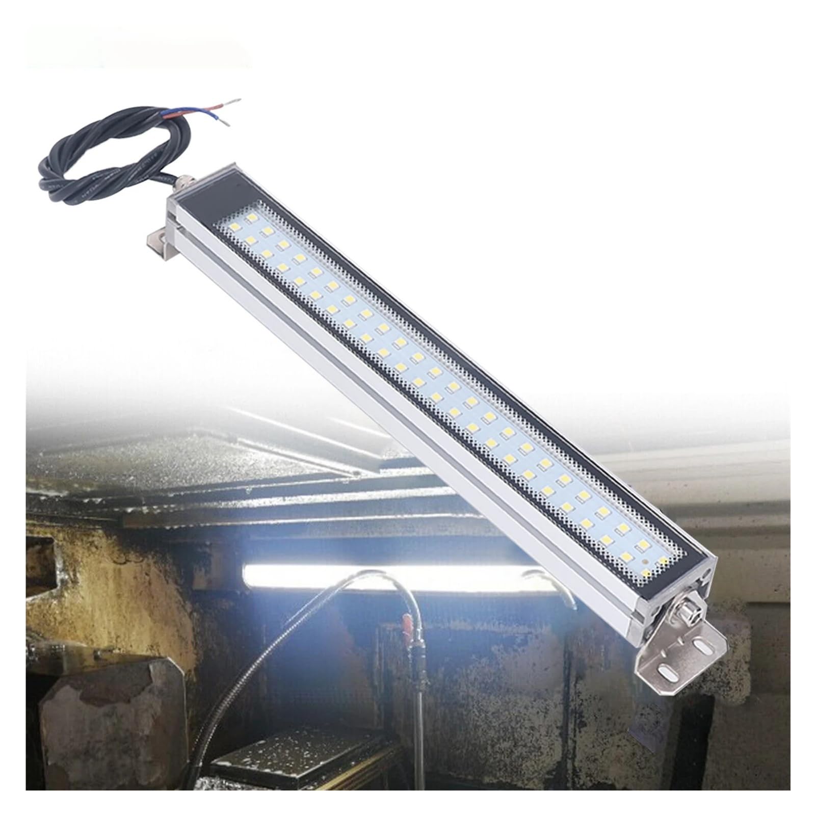 Tube lumineux d'atelier LED 22CM-53CM, éclairage industriel, résistant aux chocs, à la poussière et à l'eau for machines-outils, for tours pour machines-outils de tour(22cm cool white,100-230V)