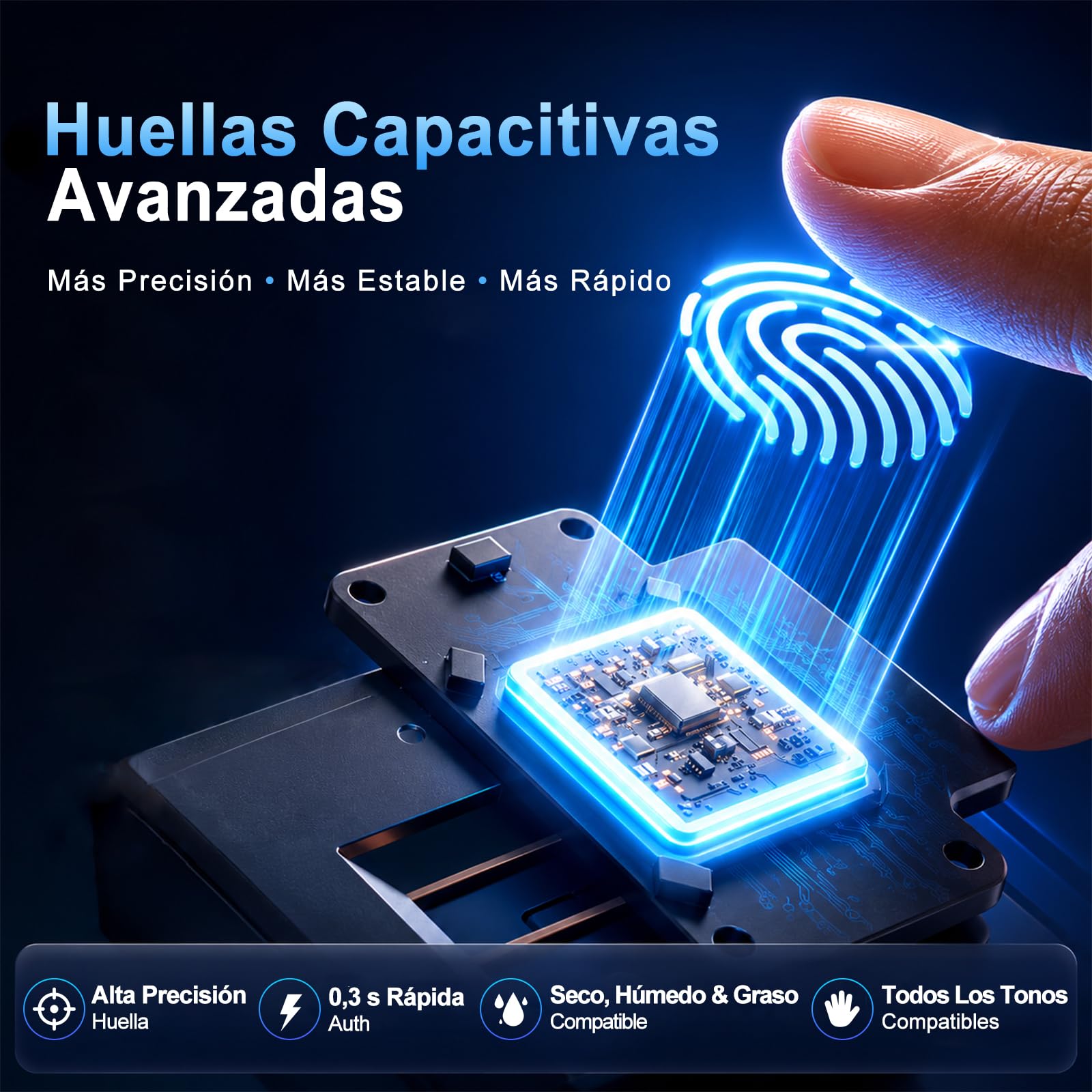 Control horario empleados, Español Reloj de fichar con Huella Dactilar, RFID Tarjetas, Maquina de fichar empleados de hasta 3000 usuarios sin conexión Internet Negro Escáner | Sin cuota mensual Cálculo automático de horas Multilenguaje Verificación huella