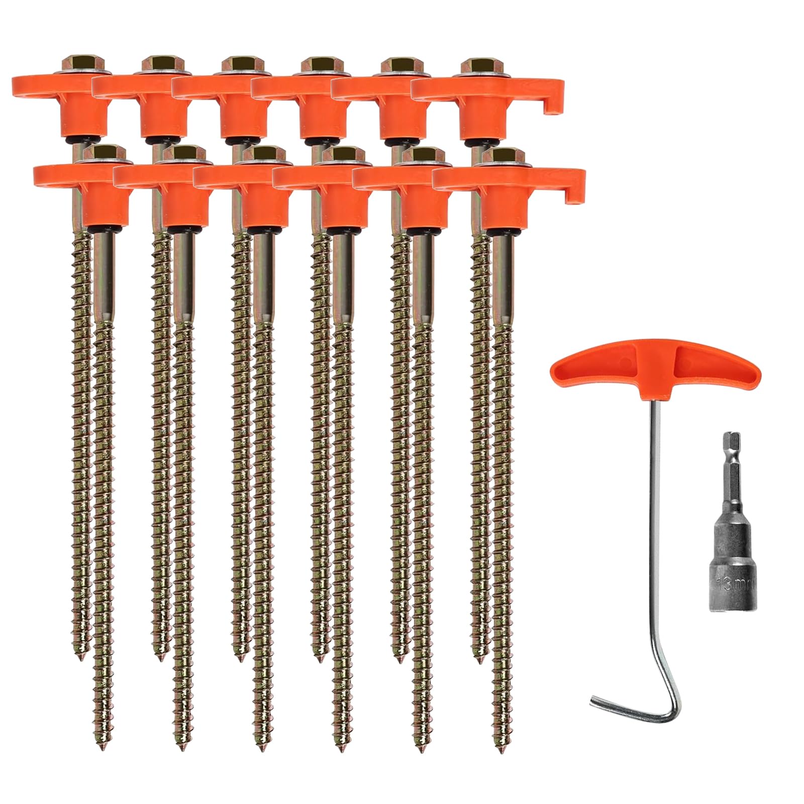 Lot De 12 Piquets De Tente Rotatifs Avec Filetage,piquets De