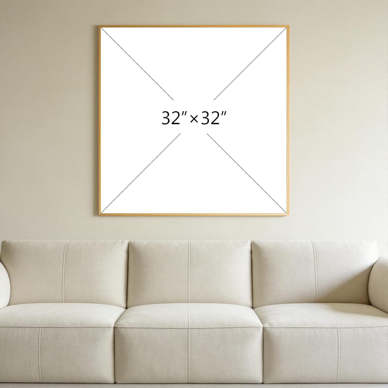 Thalasse Large 3D Textured Framed Abstract Wall Art for Living Room, Modern Geometric Eye String Art Sandstone Artwork for Walls, Neutral Boho Minimalist Pictures for Entryway Home Decor 32x32 In