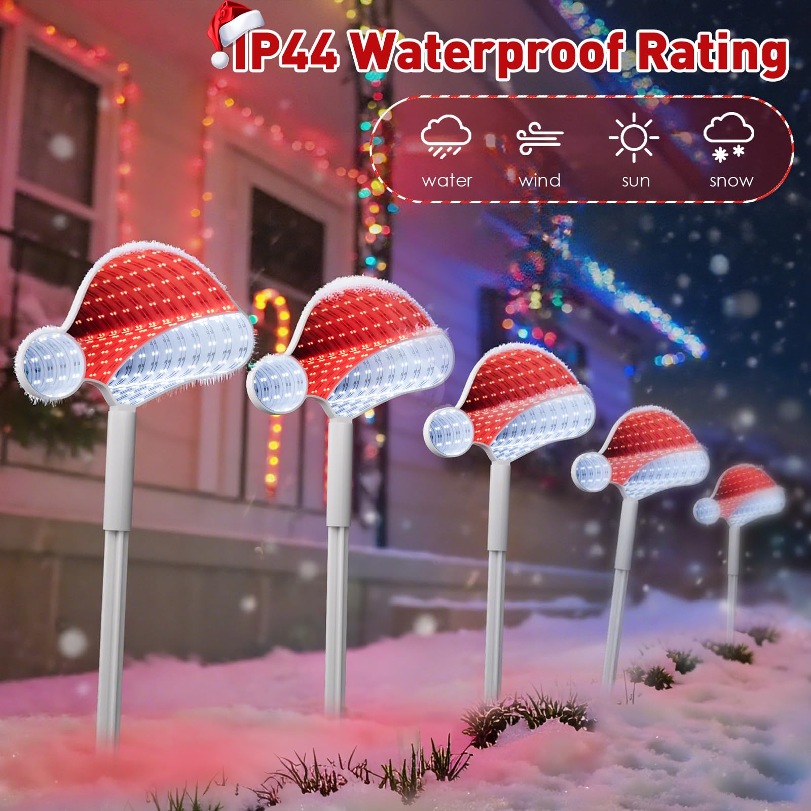 Quntis 4 Pack LED Christmas Pathway Lights Star Battery... | UK