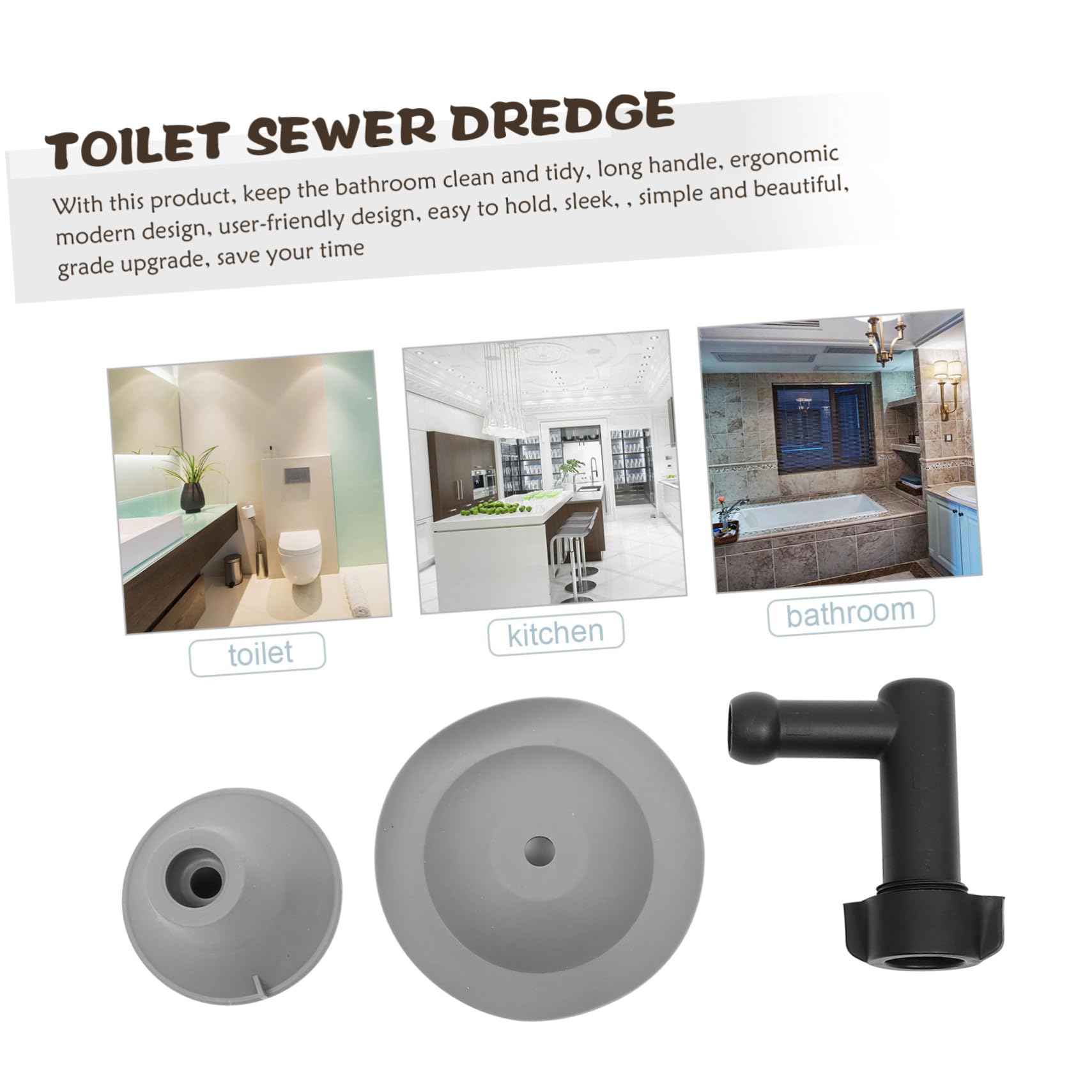 Ventouse de Toilette Flexible Blanche, Déboucheur Wc et Canalisation