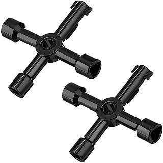 Shappy 2 Pack Electric Cabinet Keys Gas Meter Keys Utility 4-Way Keys for Multi-application (Black) - coolthings.us