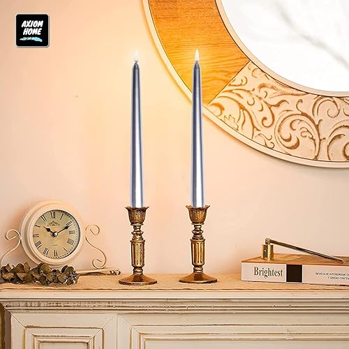 Miniatura 73 de Axiom Candles Velas altas sin goteo de 10 pulgadas sin perfume y sin humo, 9 horas de tiempo de combustión, velas cónicas para el hogar, cenas