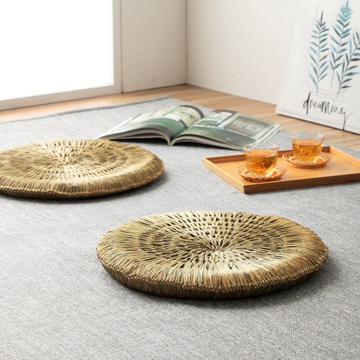 Amazon｜座布団 みらい い草編円座 直径約43cm ＋－2cm 円座