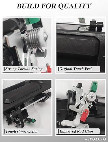 Miniatura 4 de SYOAUTO Manija de puerta trasera para Toyota Tundra 2014-2019 y Toyota Tacoma 2016-2020 manija de pestillo con orificio trasero para cámara