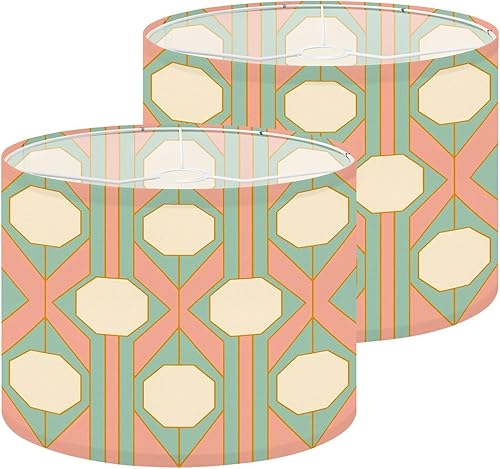 Miniatura 11 de Pink Lamp Shades 70 s Retro Funky 60s 70s Aesthetic Style Mid Century Modern Lampshades Boho 1 Pack Light Shade for Table Lamps Floor Lamps Drum