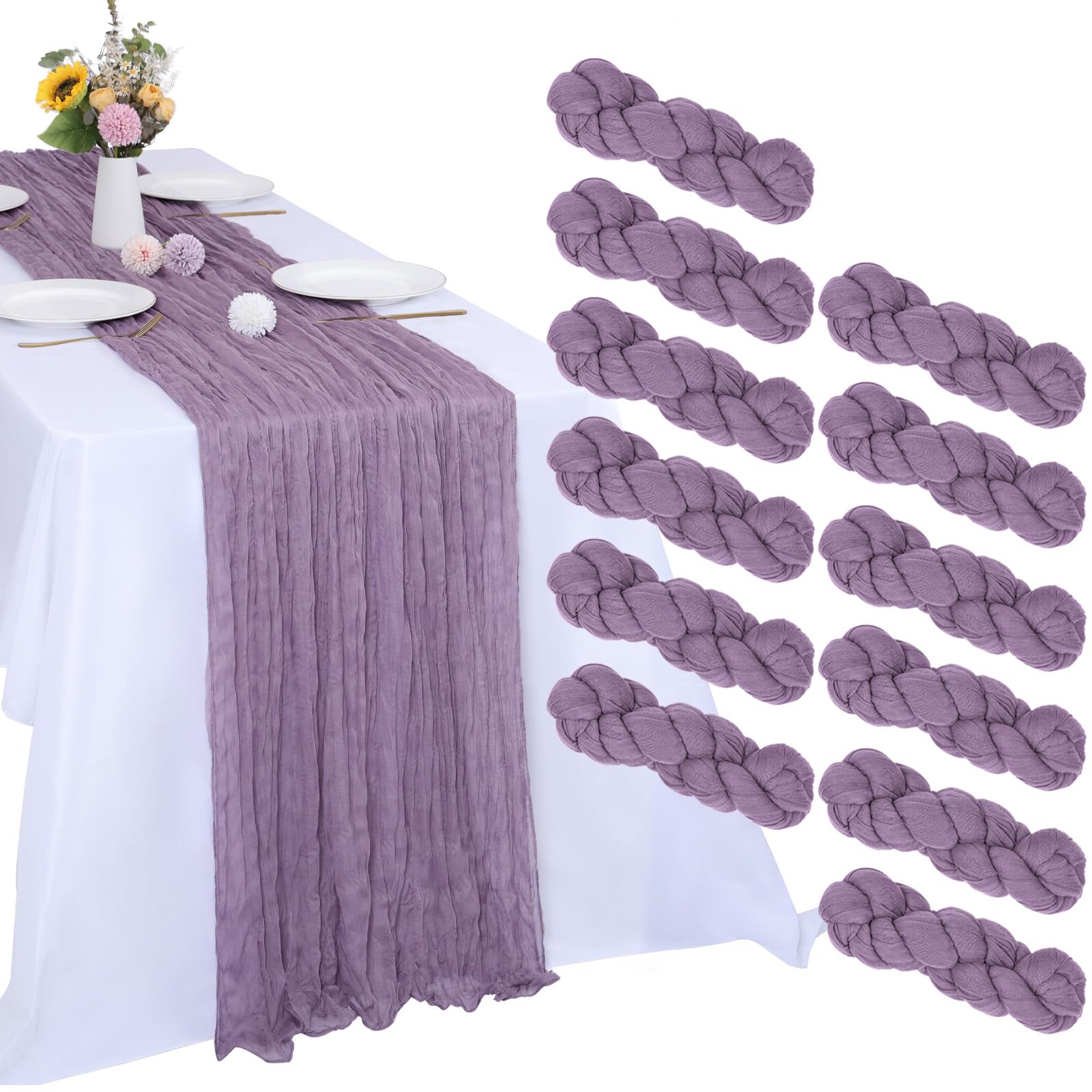 Sage Green Cheesecloth Table Runners - 10 Pack -23