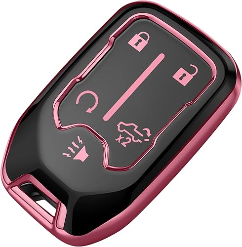 Miniatura 9 de Tukellen Funda para llavero Chevy de TPU suave, protección completa, funda para llave compatible con Chevrolet Silverado Suburban Tahoe GMC Acadia