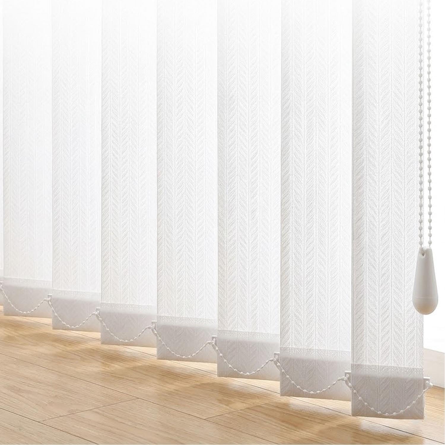 Lamellenvorhang Komplettset Ventanara Vertikaljalousie Montagematerial Weiß Tageslicht 50 80 100 120 150 180 240 300cm Schiebevorhang | Ideal Als Raumteiler & Für Große Glasflächen(90W x 220H cm)
