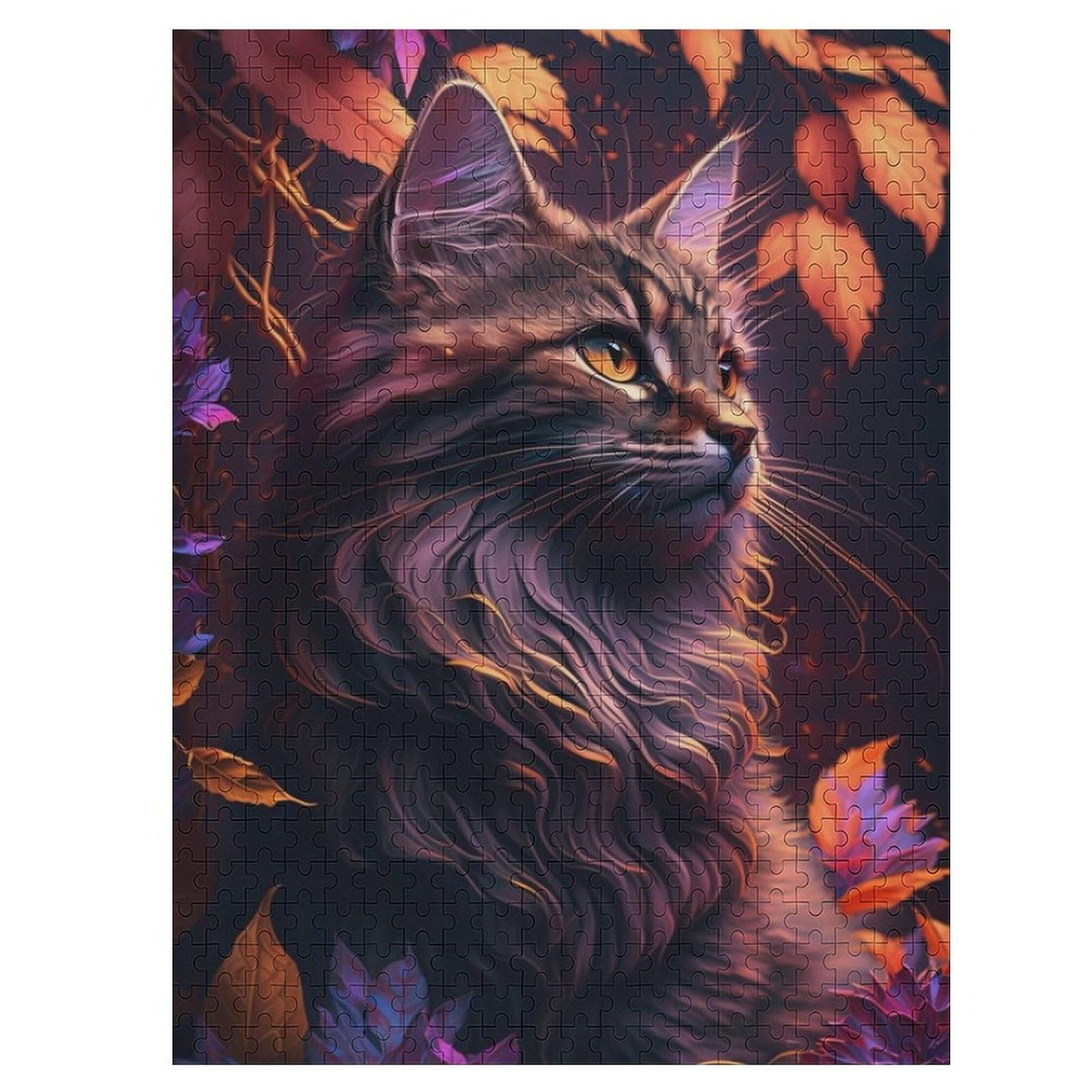 Puzzle de gato de 500 piezas multicolor e inteligencia para adultos 8