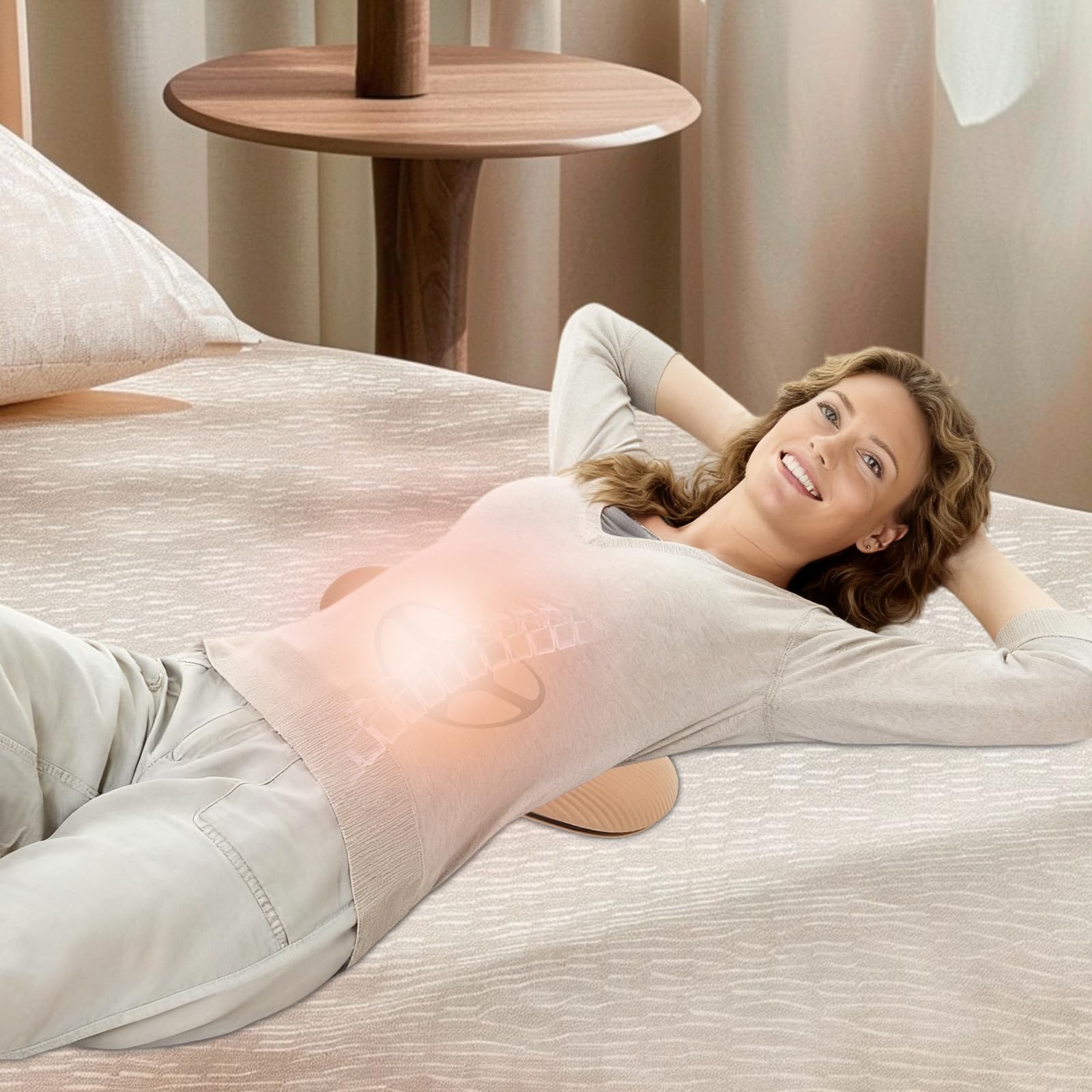 Masajeador lumbar inalámbrico y recargable, masajeador de espalda, regalo para mamá, regalo para cojín térmico, cinturón de masaje, silla de masaje, silla de masaje, 90 minutos