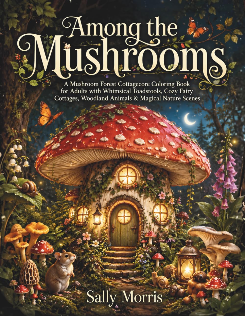 Among the Mushrooms: A Mushroom Forest Cottagecore Coloring Book for Adults with Whimsical Toadstools, Cozy Fairy Cottages, Woodland Animals & Magical Nature Scenes