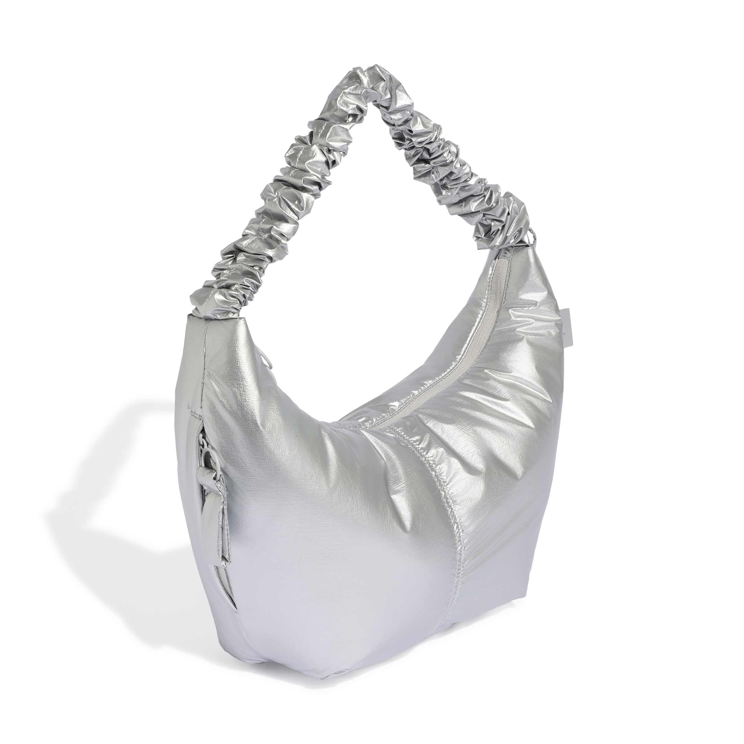 adidas Damen Metal Shoulder Bag Handbag, silver met., One Size