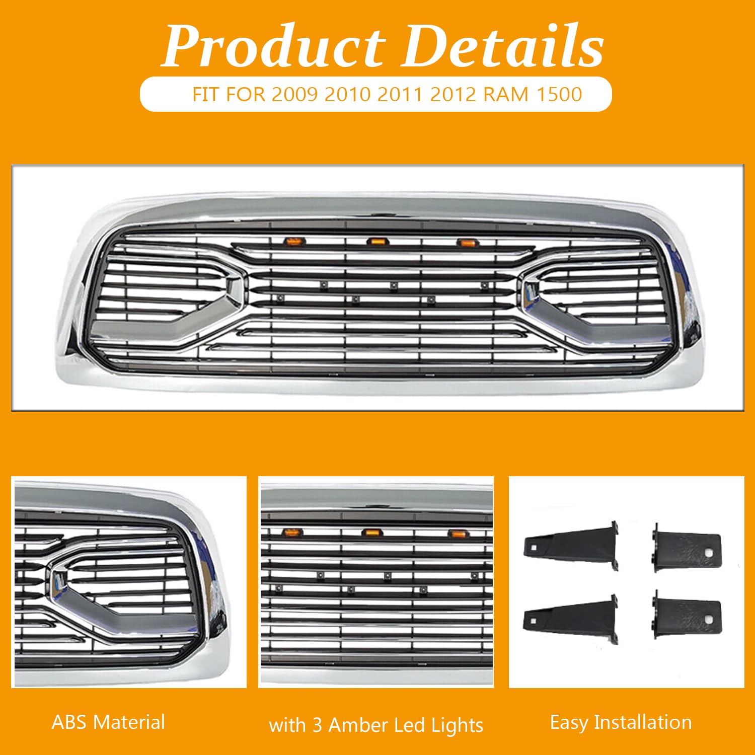 Replacement Front Grille Compatible with 2009 - Product View
