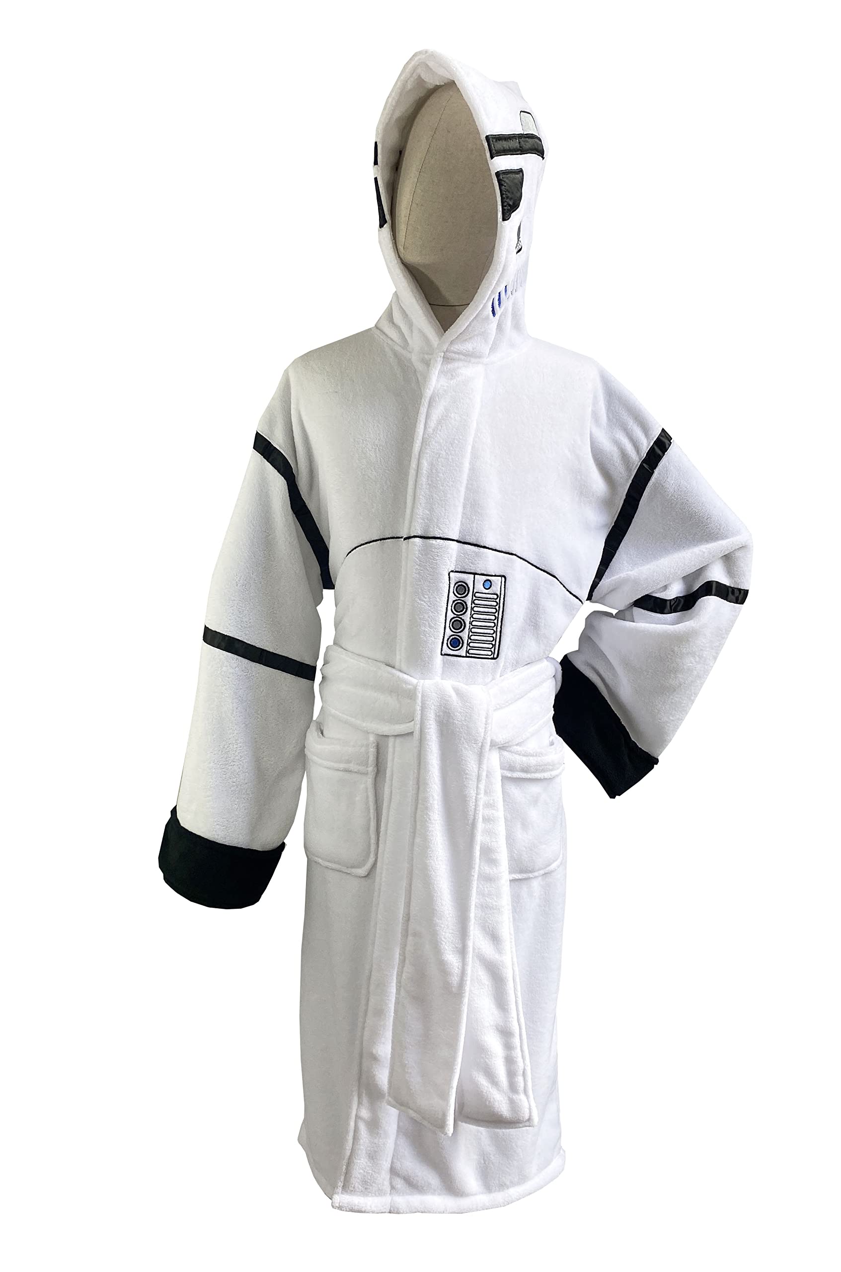 Star Wars Bademantel - Jedi-Design mit Kapuze und Taschen - weicher Fleece - Geschenke für Herren Damen Erwachsene Kinder - Morgenmantel Fanartikel