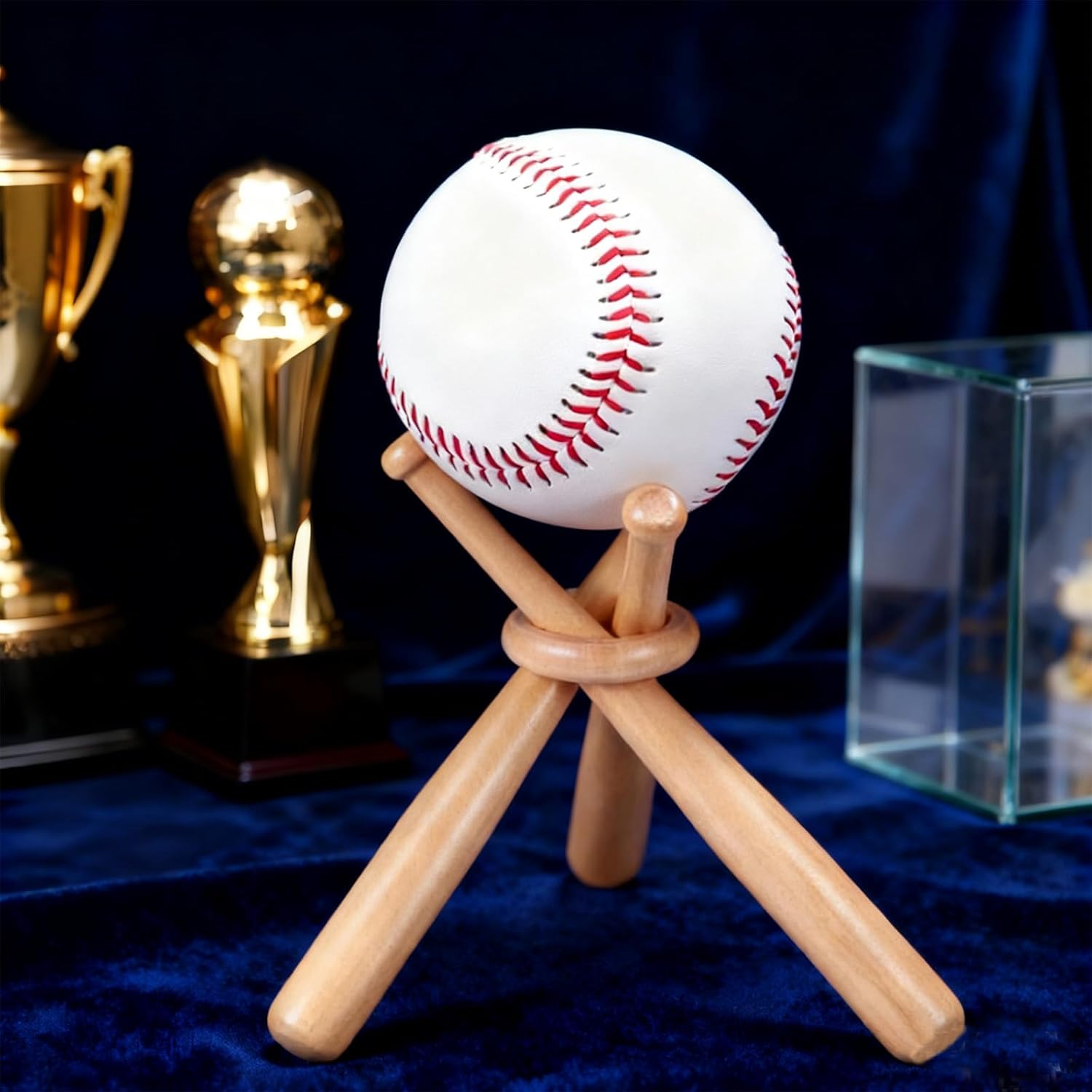 Baseball Display Stand Holder for Balls and Bat - Showcase Centerpiece for Table Decor, for Baseball Sports Lovers