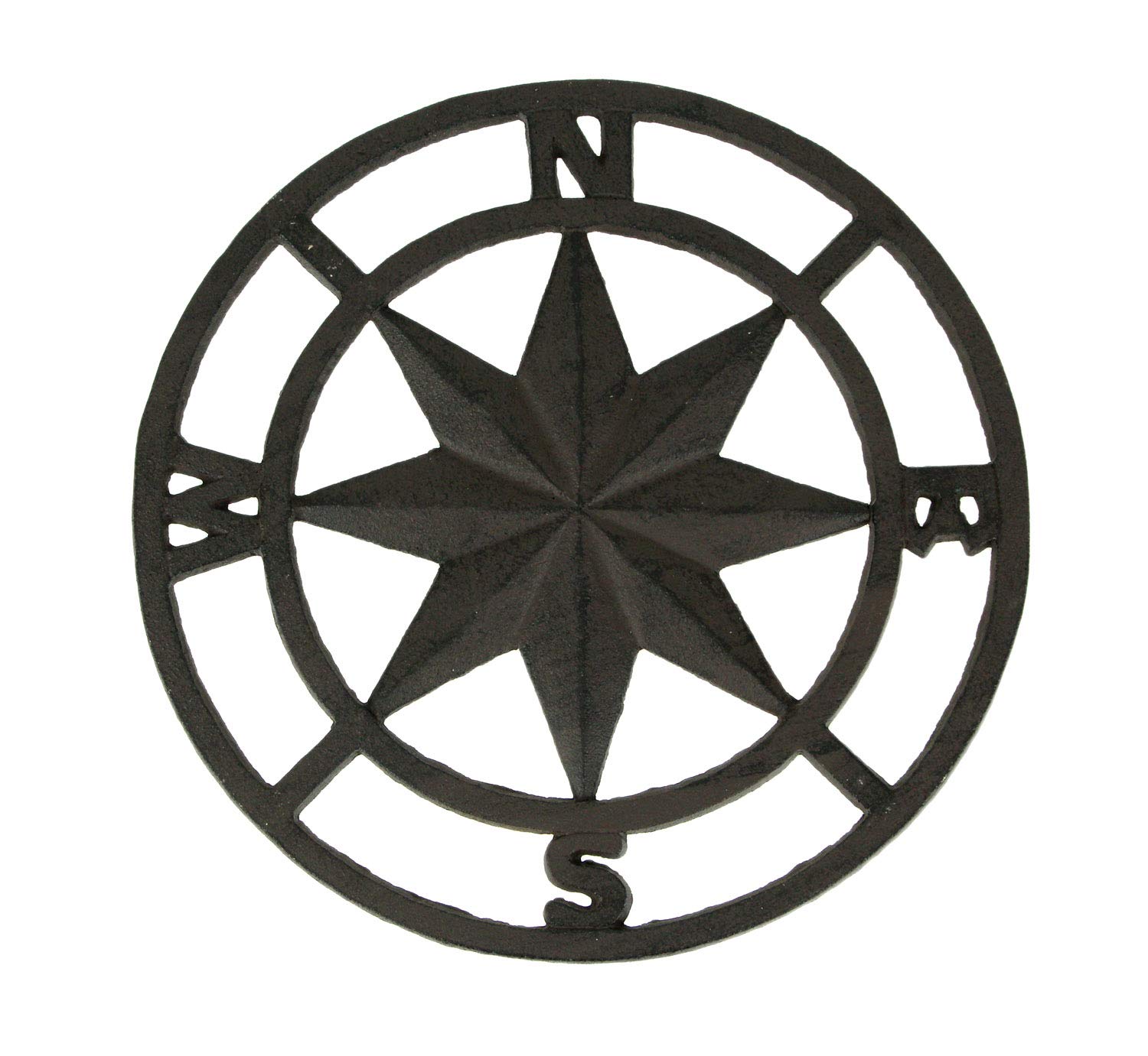 Chesapeake BayBrown Cast Iron Nautical Compass Rose Indoor/Outdoor Wall Décor Hanging