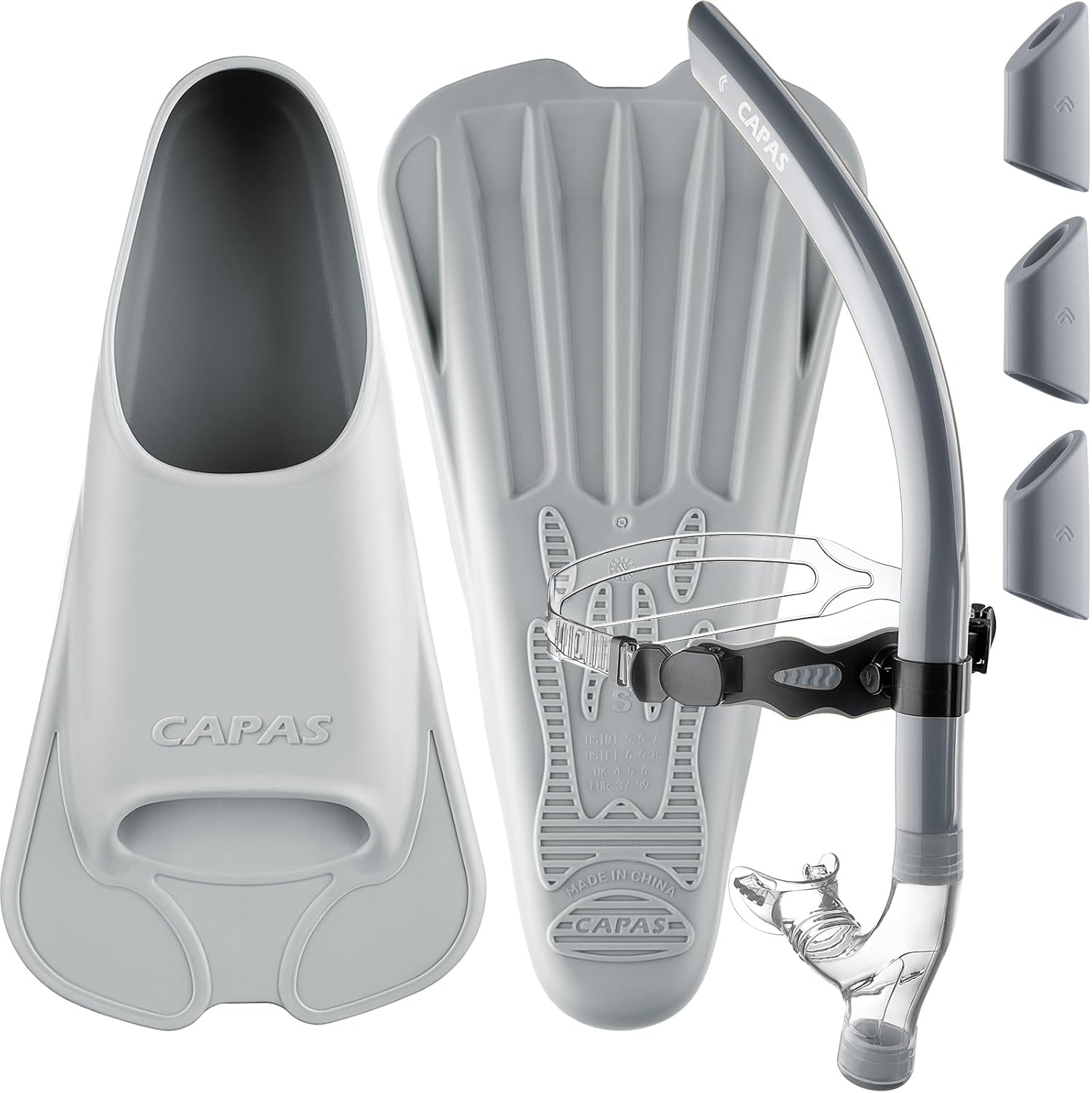CAPAS Swim Training Fins+CAPAS Training Swim Snorkel for