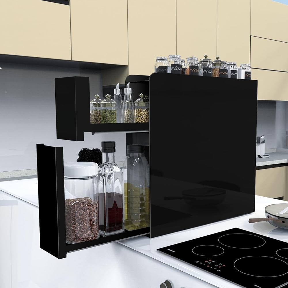 Amazon|ママ倉 隠せる調味料ラック 2段 幅12.4cm 奥行50cm 高さ50cm Amazon|ママ倉 隠せる調味料ラック 2段 幅12.4cm 奥行50cm 高さ50cm