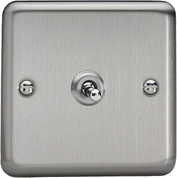 Varilight Single Toggle Light Switch 2-Way - Value Matt Chrome with Chrome Toggle, XST1