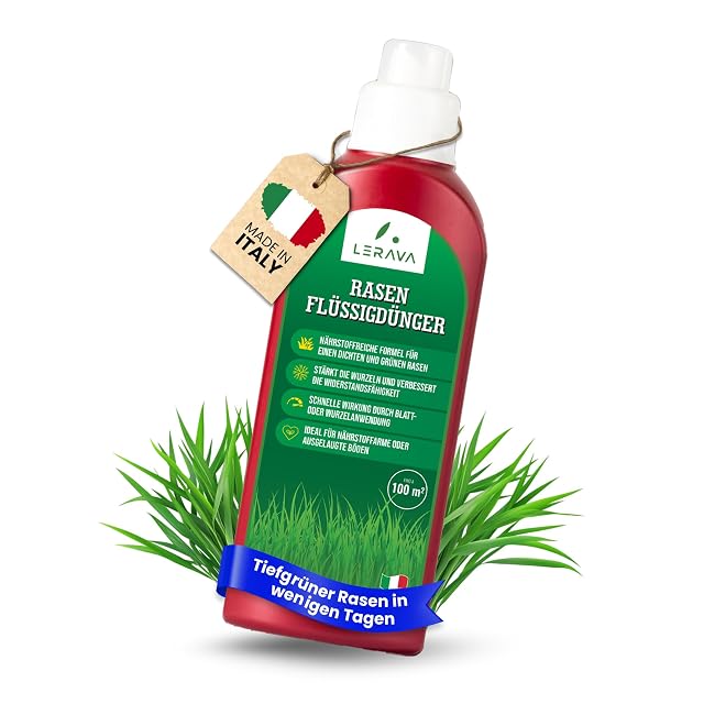 LERAVA LERAVA Flüssigdünger Rasen (700ml) – Nährt vollständig & ausgewogen, fördert Wurzelwachstum, Dichte & Farbe, stärkt gegen Trockenheit & Krankheiten, für Blattanwendung geeignet — Saat & Dünger