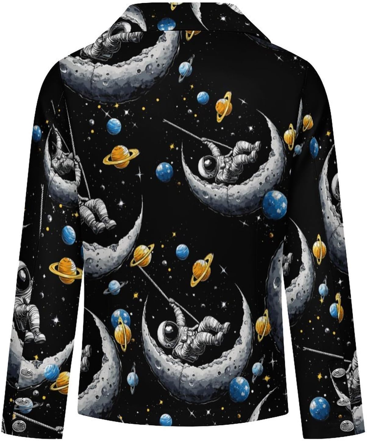 Astronaut Moon Swing Planets Spacees Galaxy Women's Blazer Long Sleeve Suits Business Casual Blazers Jackets Lapel Open Front Suit