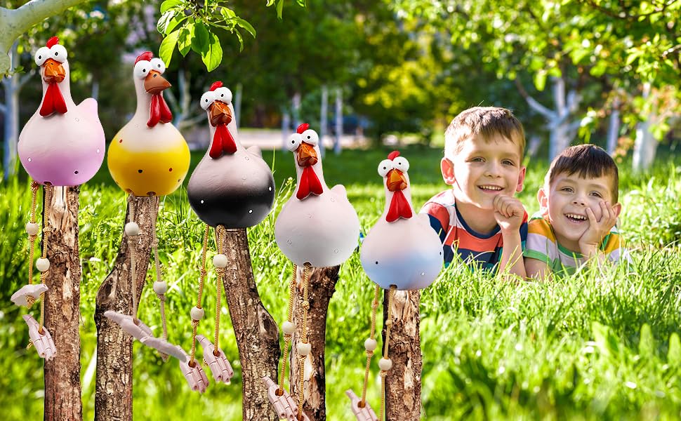 Statue De Poulet En Résine Pour Jardin – Décoration Drôle Et Durable Pour Extérieur (cour, Patio, Balcon) - 9